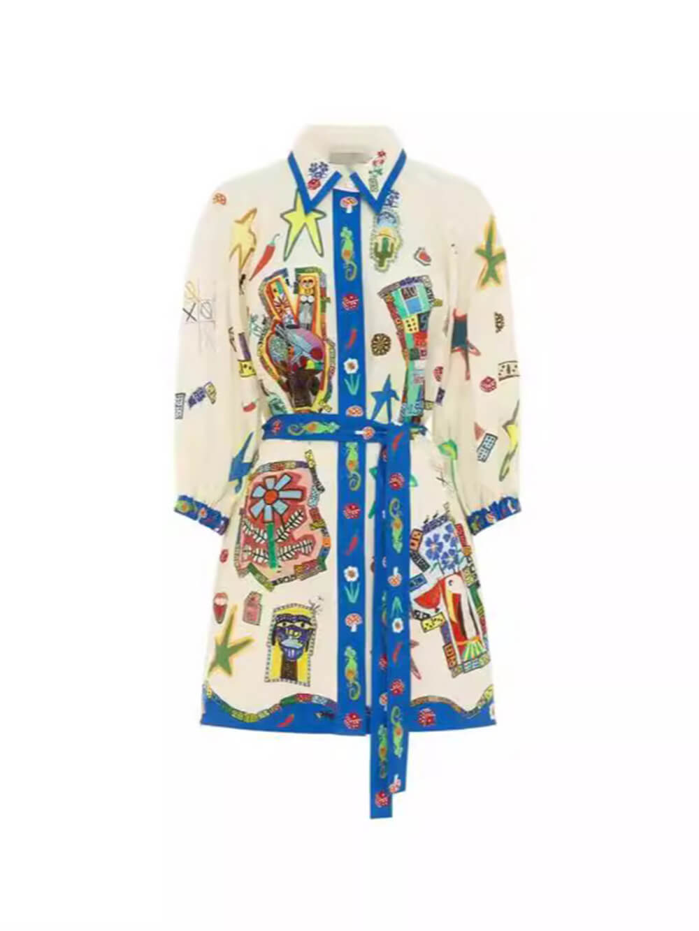 Printed Peplum Temperament Cardigan Dress