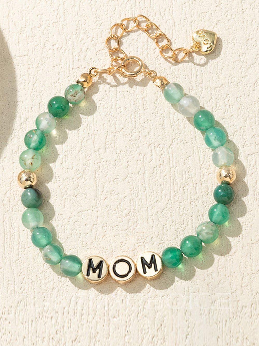 Armband aus natürlichen grünen Achatperlen MOM
