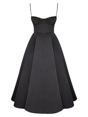Black Midi Dress in Tulle