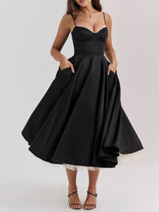 Black Midi Dress in Tulle