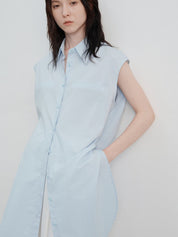 Chic long sleeveless shirt