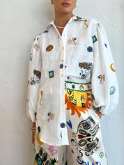 Custom Graffiti Lantern Sleeve Shirt