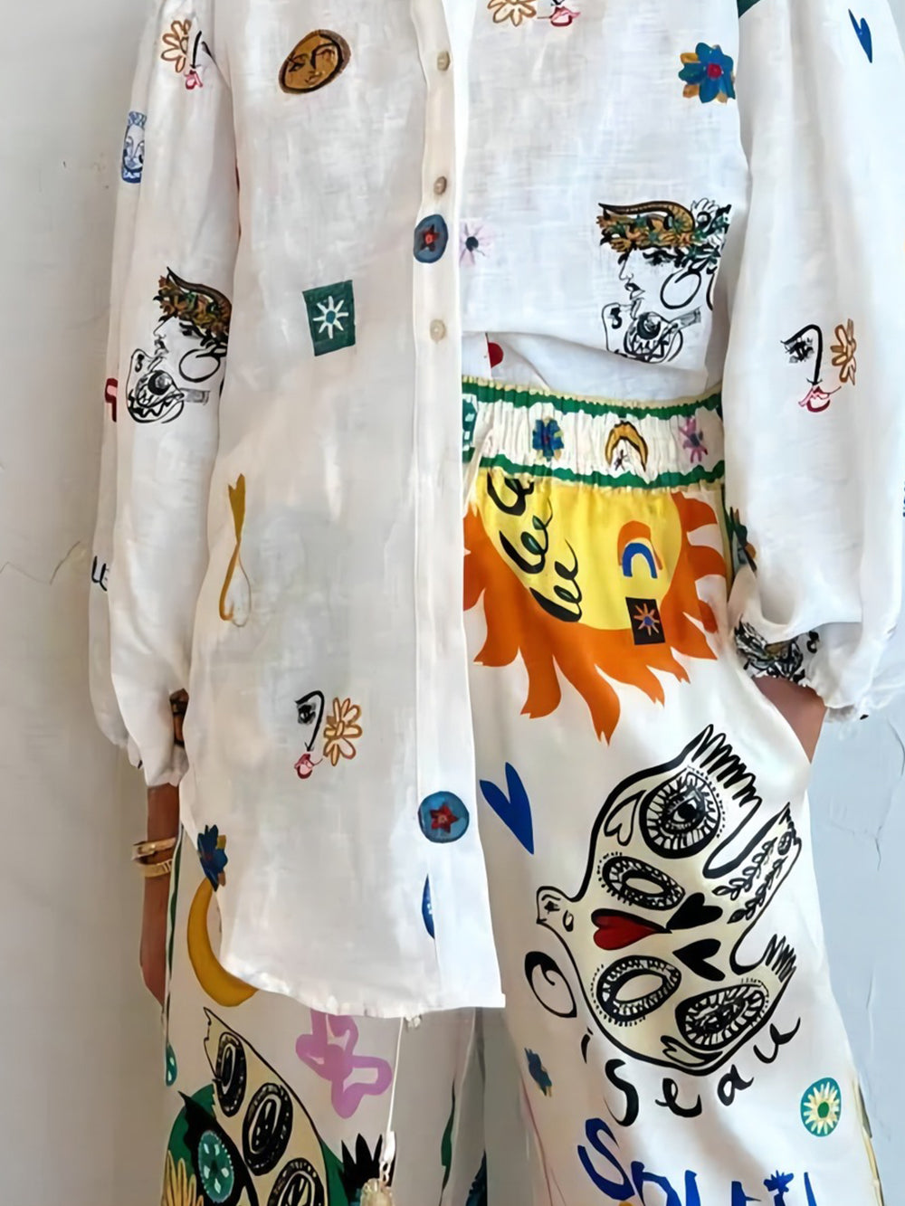 Custom Graffiti Lantern Sleeve Shirt