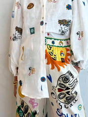 Custom Graffiti Lantern Sleeve Shirt