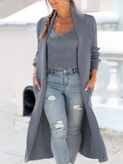 Knit Charcoal Long Knit Cardigan