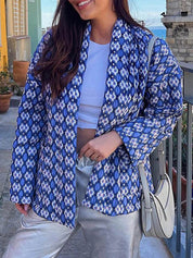 Chaqueta elegante de algodón estampado