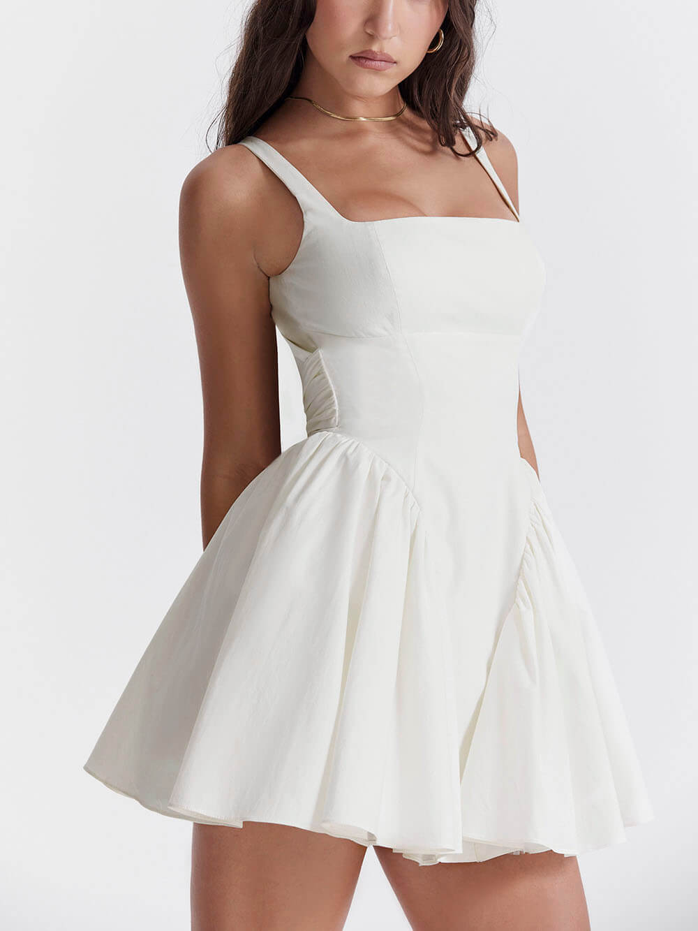 Mini ivory bow dress