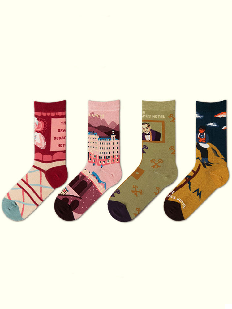 Chaussettes mi-mollet avec motif de dessin animé