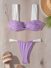 Color Block Strop Bikini Sæt
