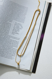 Colar de corrente dupla banhado a ouro 18k