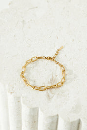 Bracelet chaîne luxueux plaqué or 18 carats en or