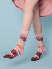 Chaussettes mi-mollet avec motif de dessin animé