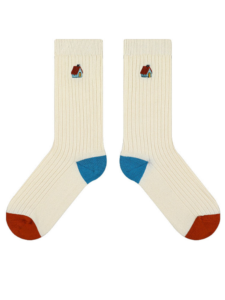 Beautiful socks with embroidered letters