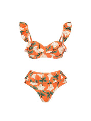 Ruffle blomsterbikini sæt