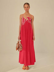 Maxi Dress Linen Blend Fish Top