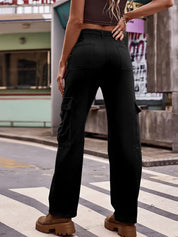 Pantalones de mezclilla americanos con cintura ajustable