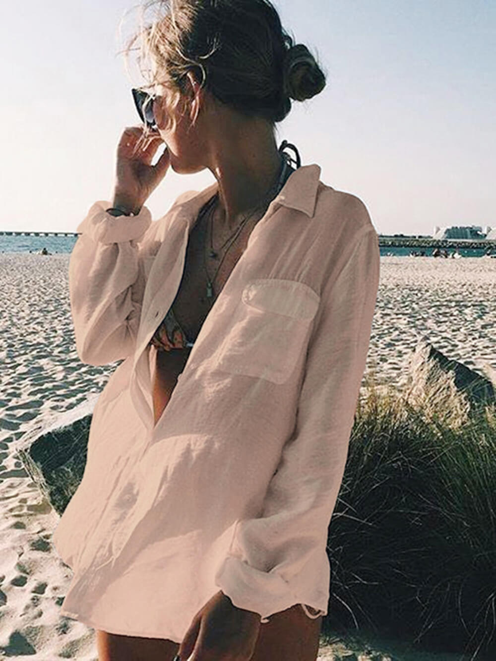 Sexy beach cover-up bikini tunic beach cover-up