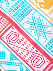 Tribal print ét skulder to-delt badedragt sæt