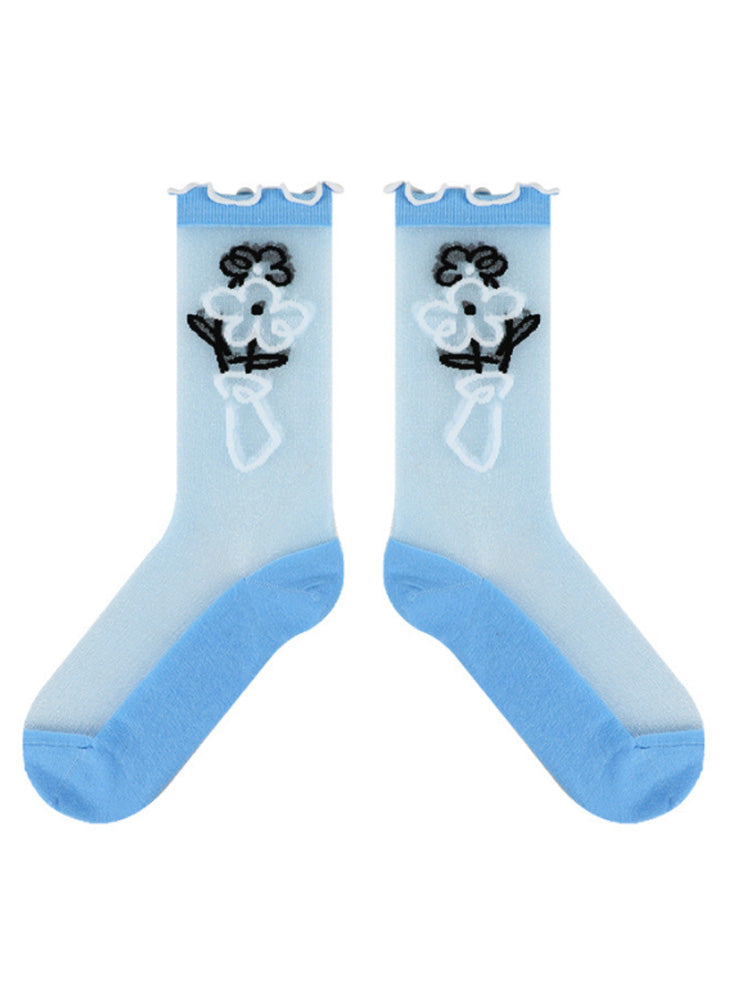 Hübsche transparente Kristallsocken mit Muster