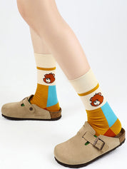 Baumwollsocken mit Bärenalphabet-Cartoon-Motiv