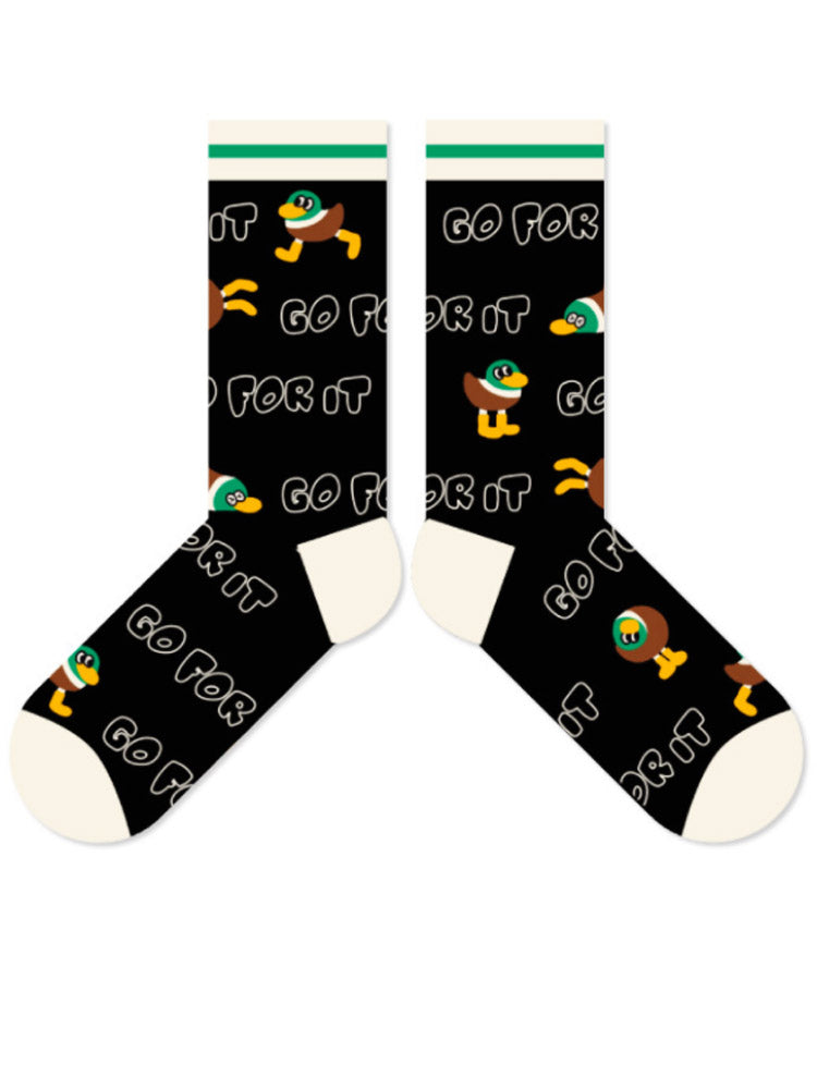 Niedliche Baumwollsocken mit Cartoon-Ente