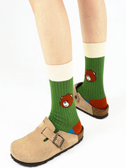Baumwollsocken mit Bärenalphabet-Cartoon-Motiv