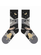 Medias de algodón con estampado de gatito lindo dibujo animado