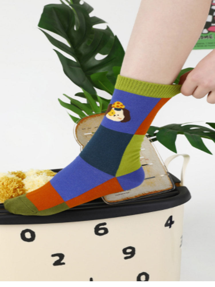 Cotton socks for cute dog cartoon design