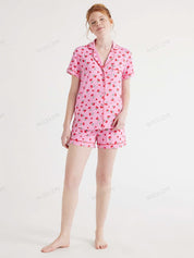 Ensemble décontracté cardigan chemise et short à imprimé floral