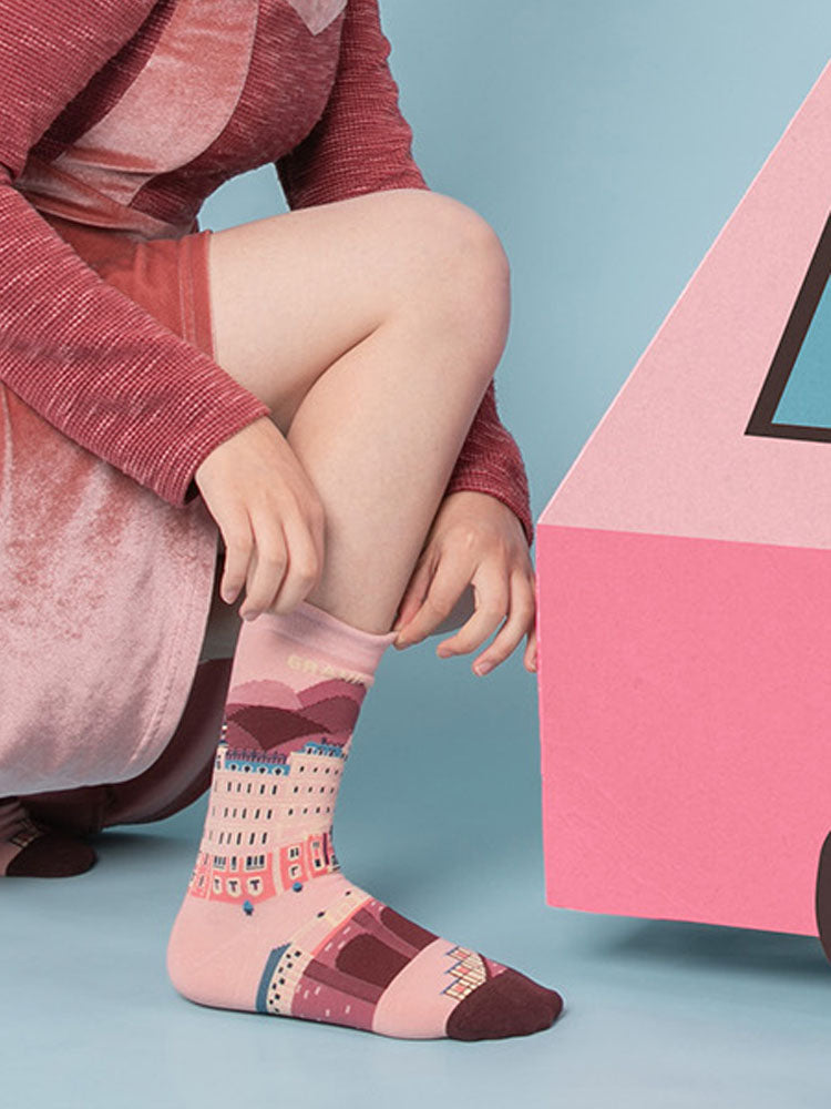 Chaussettes mi-mollet avec motif de dessin animé