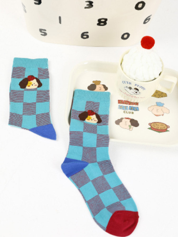 Cotton socks for cute dog cartoon design