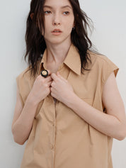 Chic long sleeveless shirt