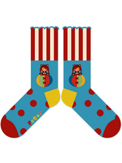 Mid-calf socks with cute cartoon illustration