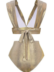 Strassbesetztes gerafftes Bikini-Set mit hoher Taille