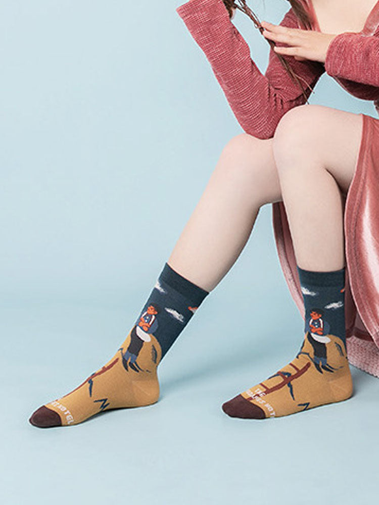 Chaussettes mi-mollet avec motif de dessin animé