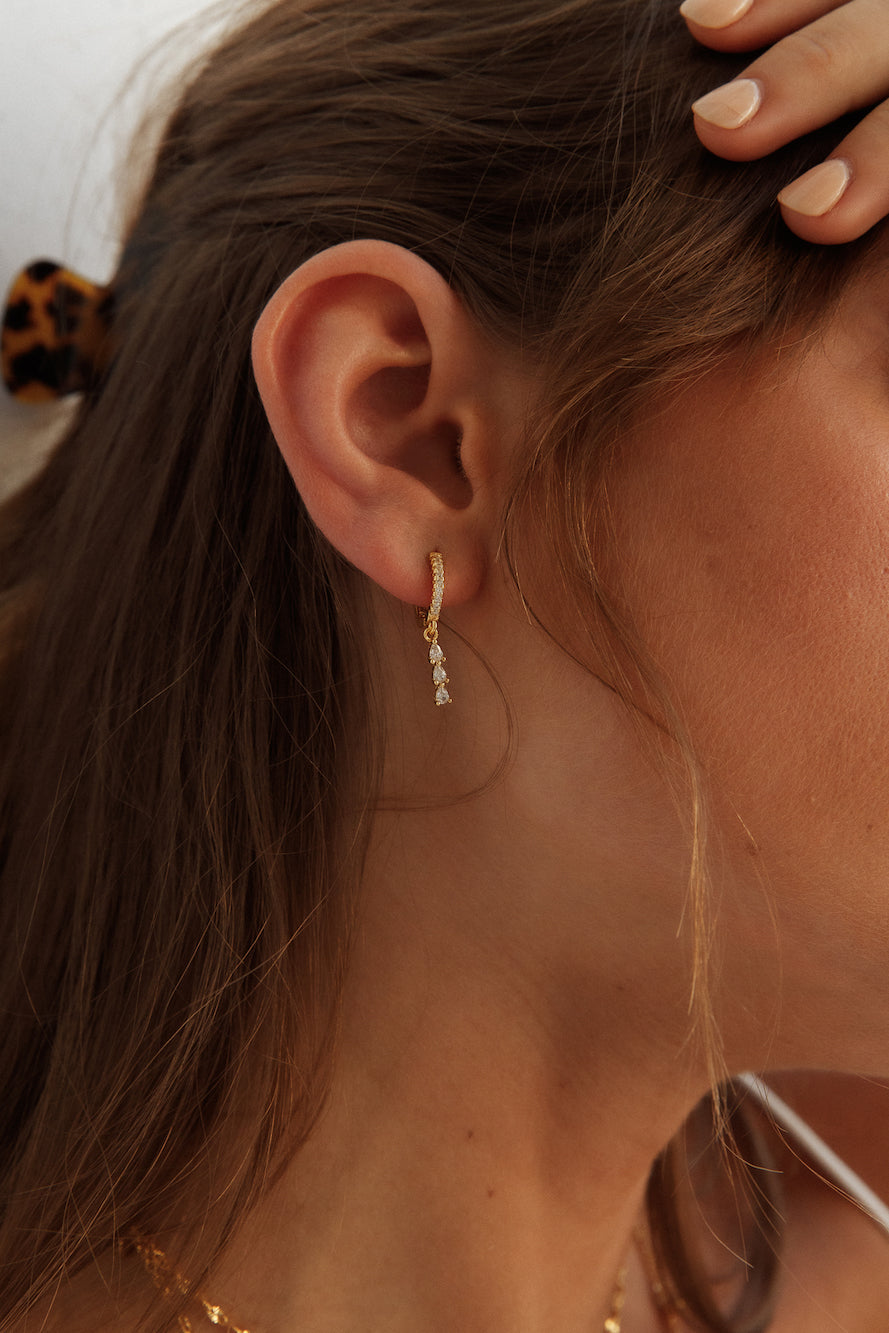 Brincos Fall Into Me banhados a ouro 18K