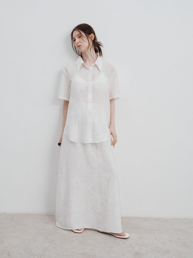 Jacquard Pattern Tencel Shirt