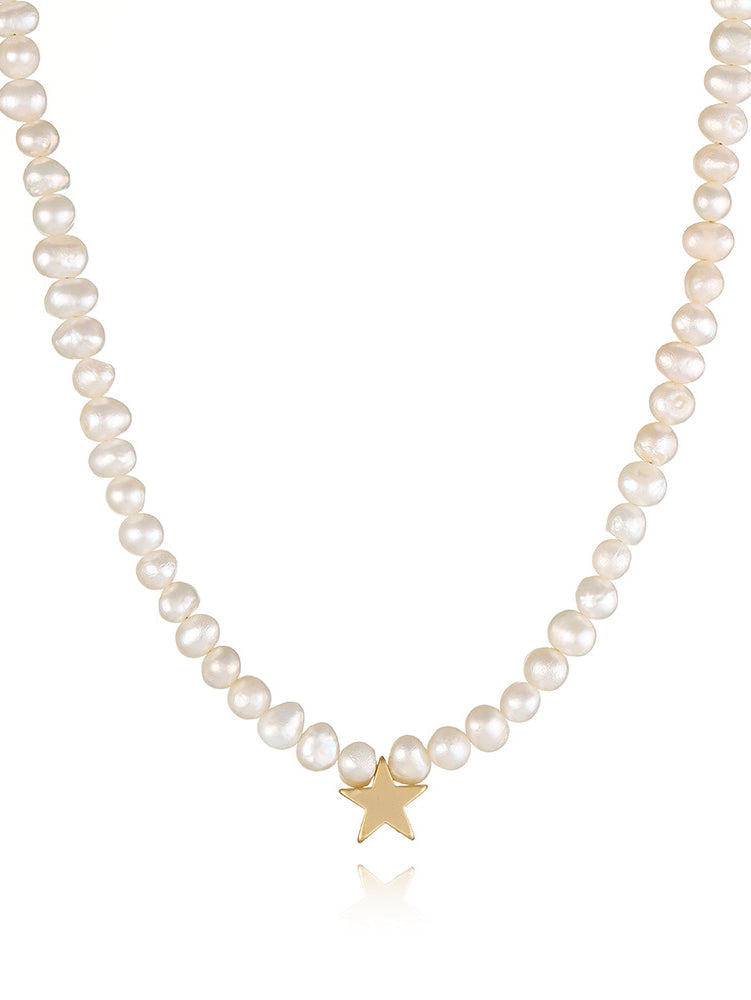 Grande collana con perla e stella