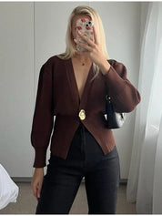 V-hals vest met knopen