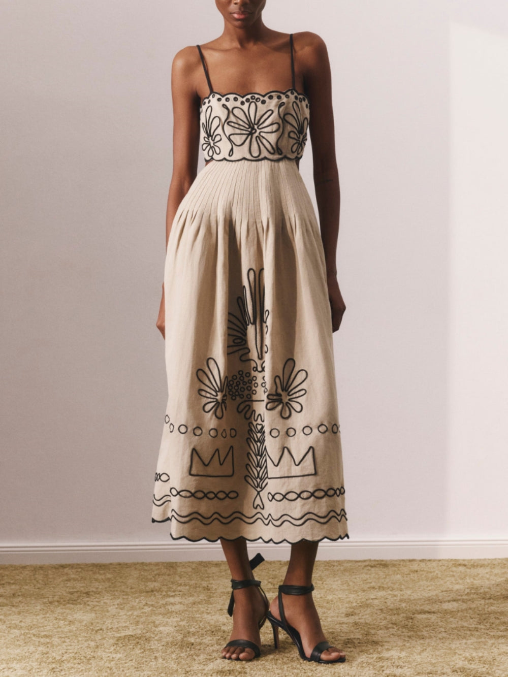 Midi dress with summer print