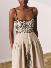 Midi dress with summer print