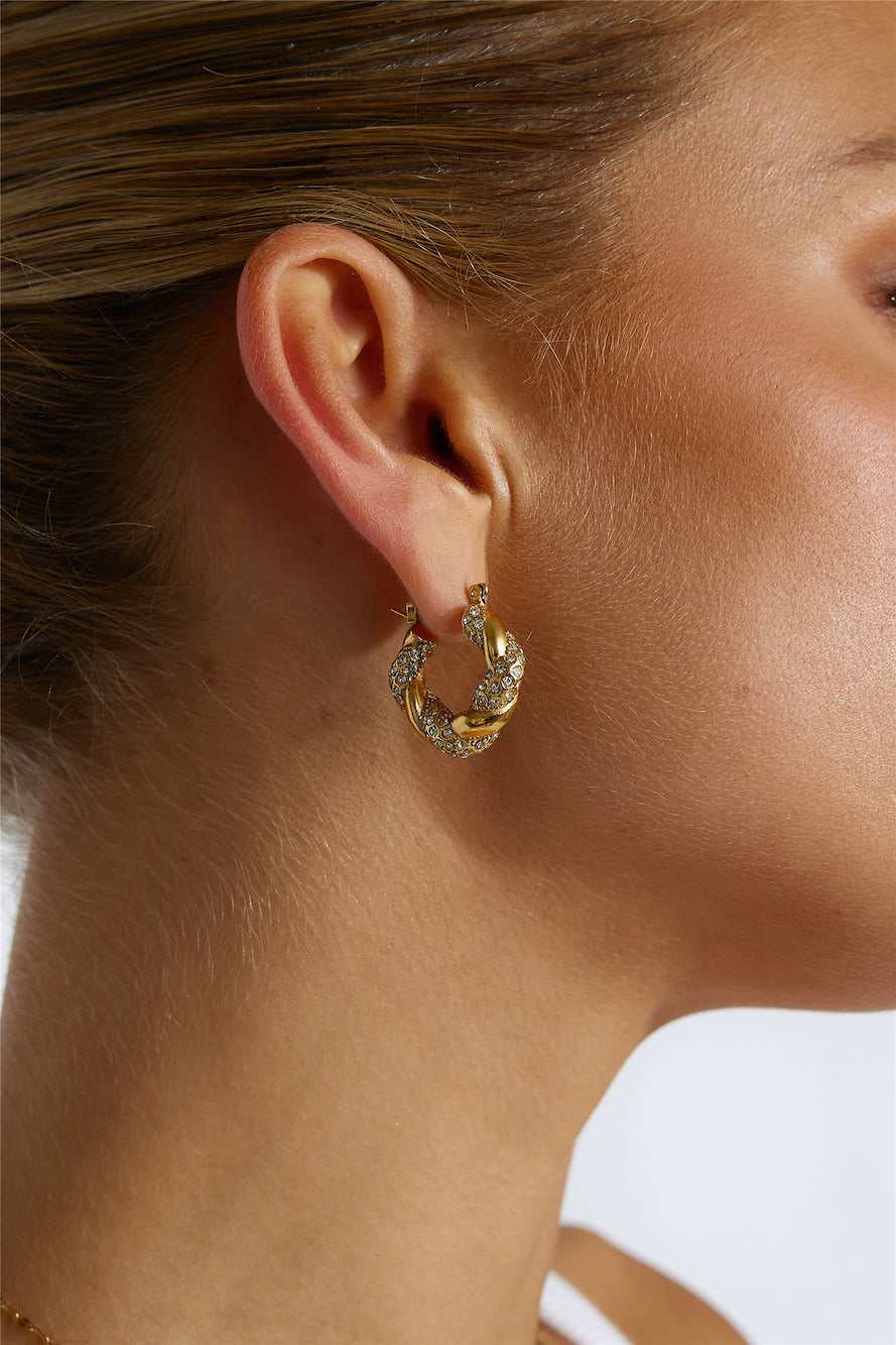 Orecchini Amante di Cristallo Placcati in Oro 18k Oro