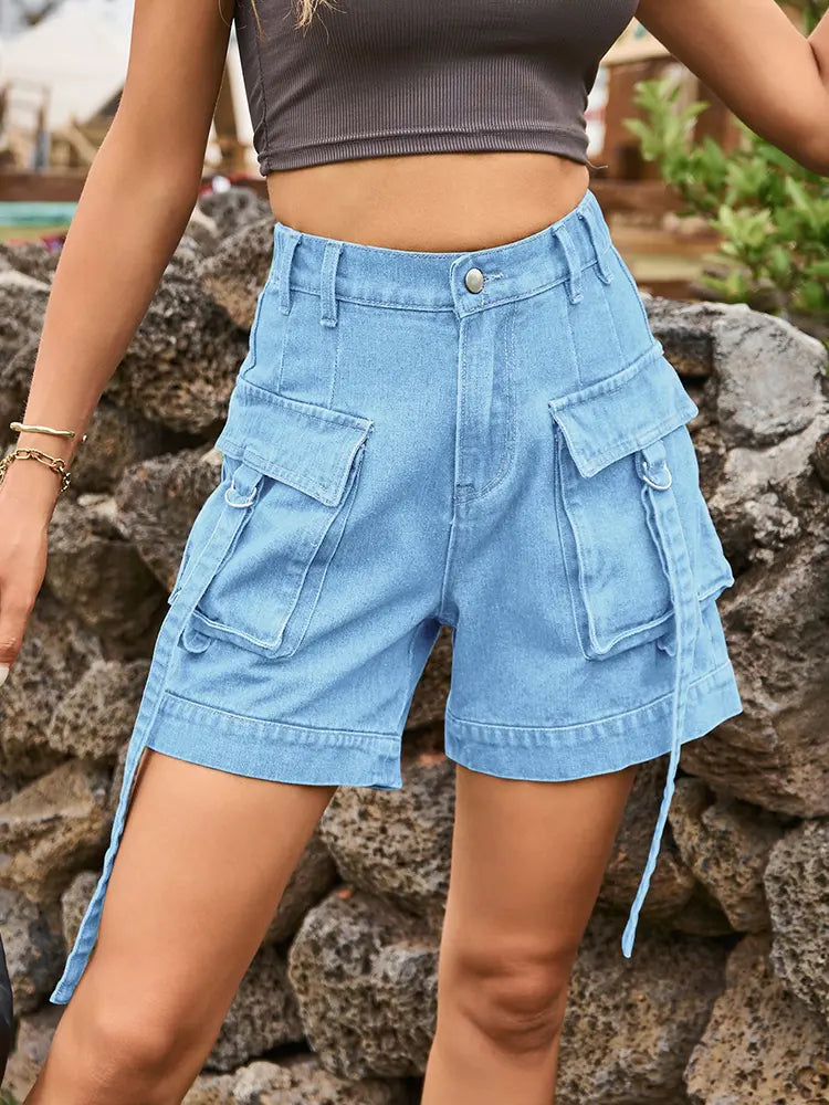 Cargo-Denim-Shorts im amerikanischen Stil