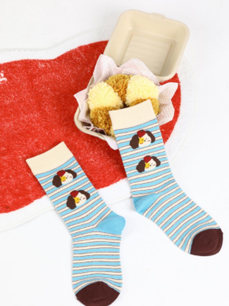 Cotton socks for cute dog cartoon design