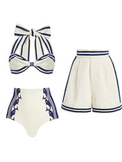 Navy-stil halter bikini sæt