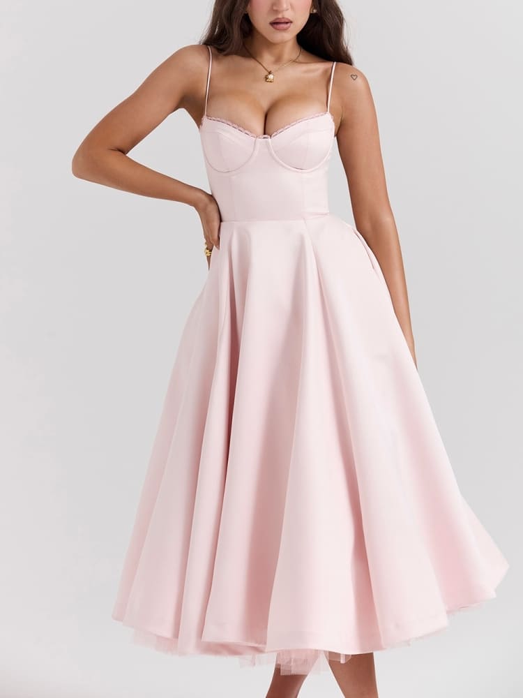 Pink Ballerina Midi Dress