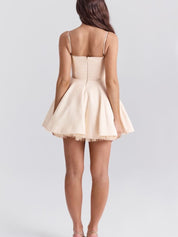 Mini vintage cream tulle dress
