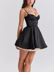 Black tulle mini dress