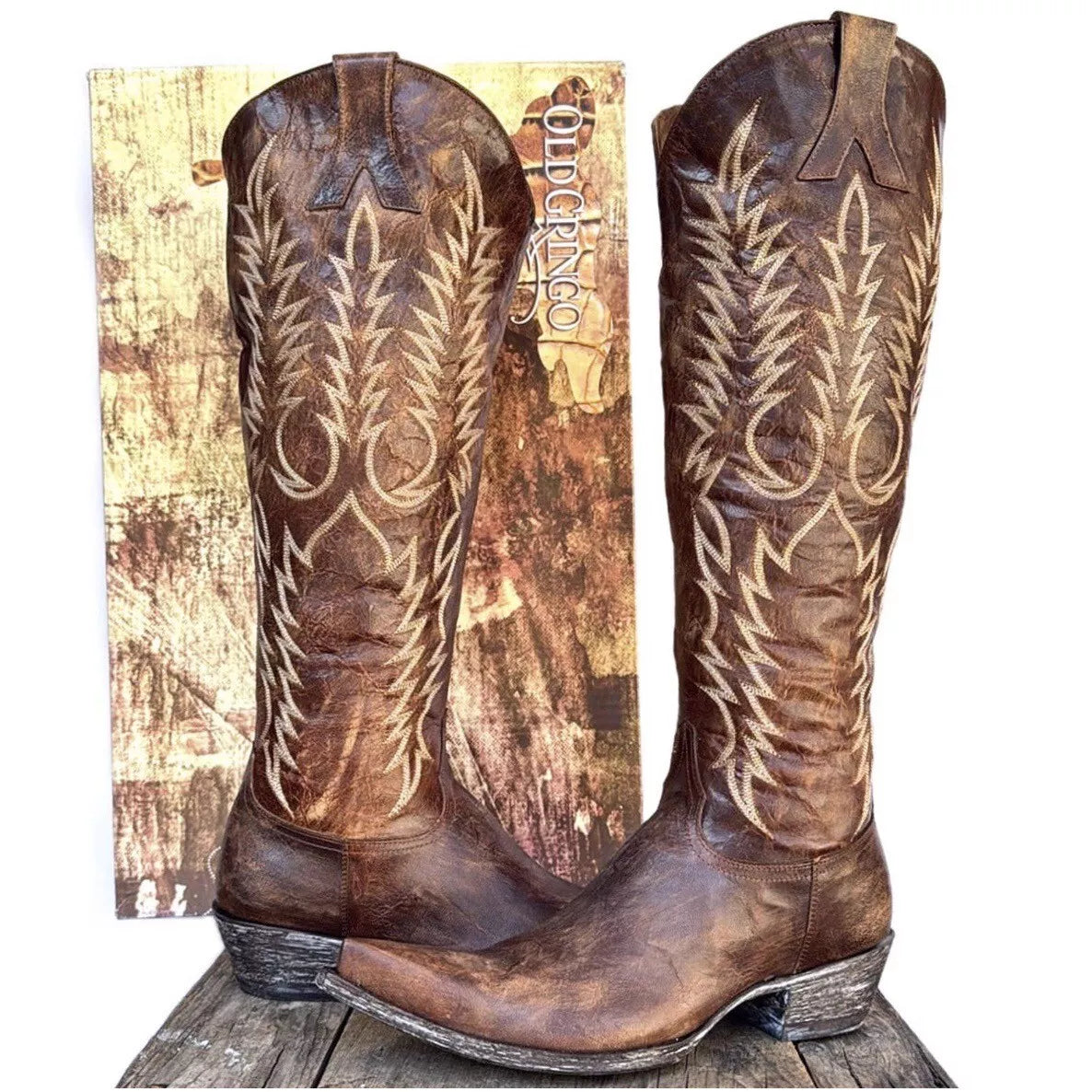 Bottes de cowboy occidentales Old Gringo Mayra jusqu'au genou