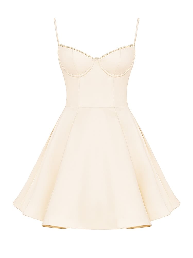 Mini vintage cream tulle dress